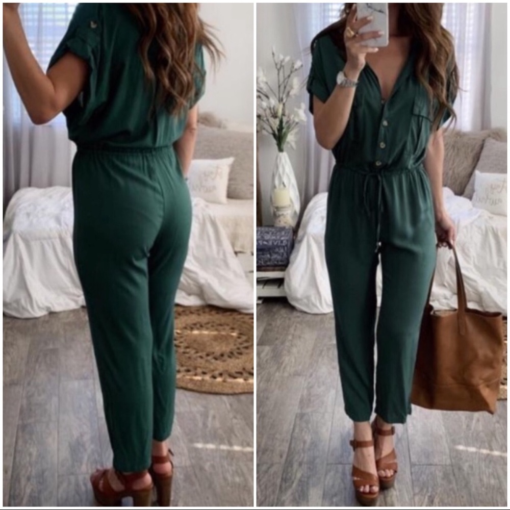 LAST ONE✨Military Army Green Drawstring Jumpsuit - Picture 7 of 7